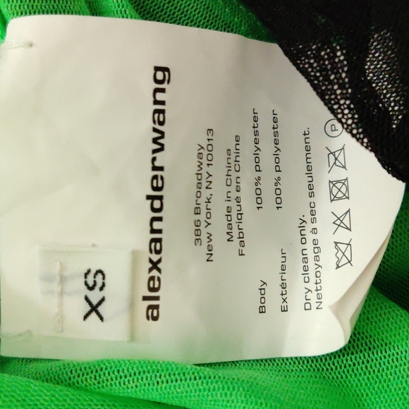 Alexander Wang Double Layer Top in Stretch Mesh Black/Iguana XS - Picture 8 of 8